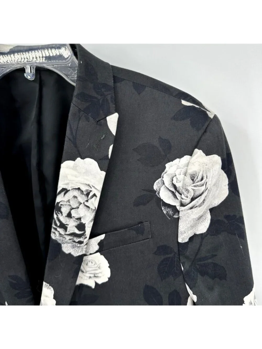 J FERRAR floral jacket blazer sport coat 40L statement prom wedding guest